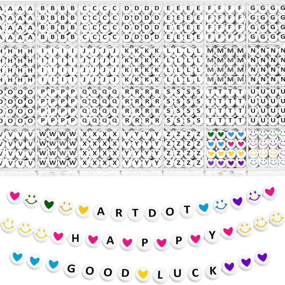 1400 PCS Letter Beads for Jewelry Making Kit, 28 Styles Alphabet Beads for Frien